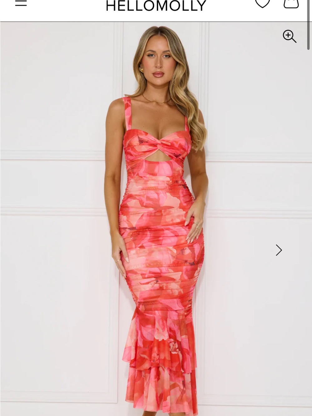 Hello Molly Pink Coral Print Maxi Dress